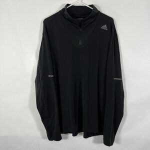 Adidas Running Climalite 1/4 Zip Pullover Jacket Mens Size XL Black Lightweight